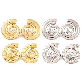 Латунные серьги-гвоздики для женщин, без свинца и без кадмия, форма спиральной оболочки