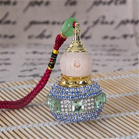 Car Perfume Bottle Rhinestone Gourd Car Exquisite Pendant Car Air Agent Aroma Diffuser Packing Empty Bottle