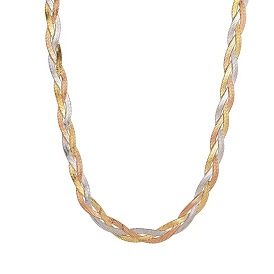 Handcrafted Tri-Color Braided Titanium Steel Collarbone Necklace Set for Women
