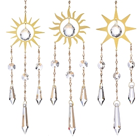 Стеклянные ловцы солнца, Солнечные металлические подвесные украшения для дома, подвесной декор