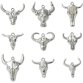 9 шт 9 стили 304 подвески из нержавеющей стали, очарование крупного рогатого скота