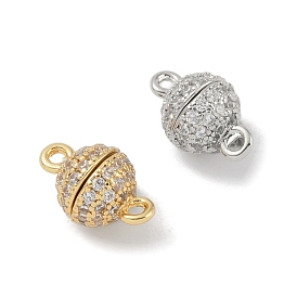 Реечное покрытие латунь micro pave кубический цирконий магнитные застежки с петлями, долговечный, без свинца и без кадмия, круглые