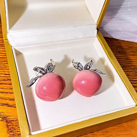 Sweet Peach Earrings - Cute, Minimalist, Elegant Ear Jewelry for Girls.