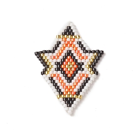 Handmade Loom Pattern MIYUKI Seed Beads, Star Pendants