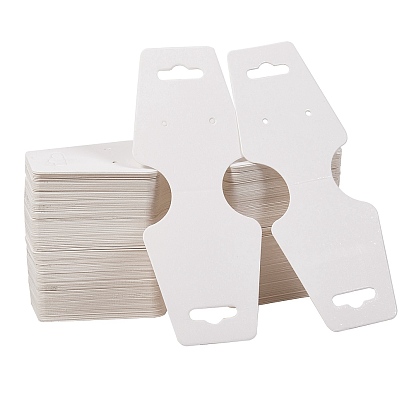 Fábrica Tarjetas colgantes de cartón plegado sobre papel, utilizado para el Exhibición de accesorios de pendientes y colgantes 120x45x0.4 mm, agujero: 2 mm y 6.5x18 mm, 150 pcs /