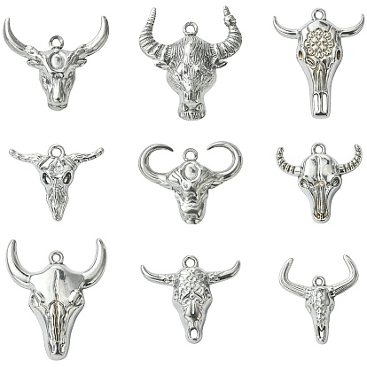 9 шт 9 стили 304 подвески из нержавеющей стали, очарование крупного рогатого скота
