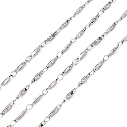 304 Stainless Steel Bar Link Chains, Decorative Chains, Soldered, 2x1.5mm