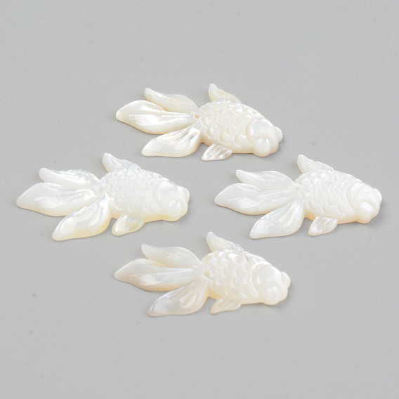 Natural White Shell Mother of Pearl Shell Beads, Goldfish