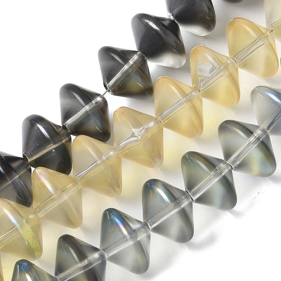 Стеклянные бусины с гальваническим покрытием , бусины в форме летающей тарелки