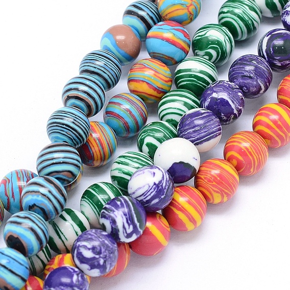 Synthetic Chrysocolla Beads Strands, Round