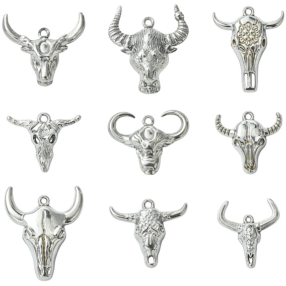 9 шт 9 стили 304 подвески из нержавеющей стали, очарование крупного рогатого скота