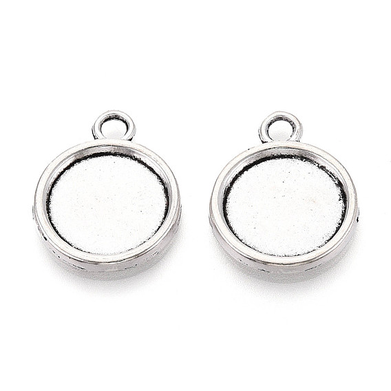 Сеттинги для кабошонов или кулона, сплав, тибетский стиль , односторонний, без кадмия и без свинца, плоско-круглые