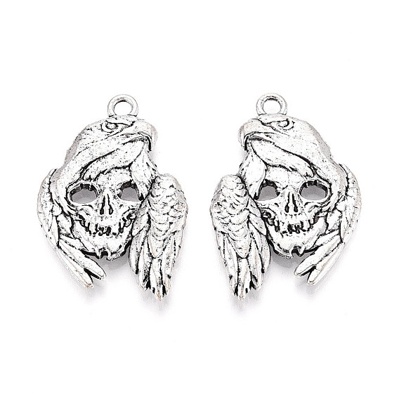 Подвески из тибетского сплава, череп и орел, без кадмия, без никеля и без свинца