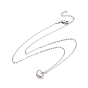 Heart 304 Stainless Steel Shell Jewelry Sets, Stud Earrings & Pendant Necklaces & Link Bracelets