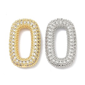 Латунные микропаве прозрачные кубические цирконии овальные соединительные кольца, долговечный, стойки покрытие, без свинца и без кадмия