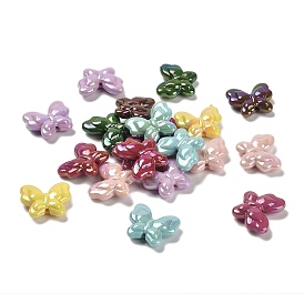 UV Plating Opaque Rainbow Iridescent Acrylic Beads, Butterfly