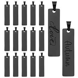 15 шт. 304 подвески из нержавеющей стали, лазерная резка, штамповка пустой метки, прямоугольные