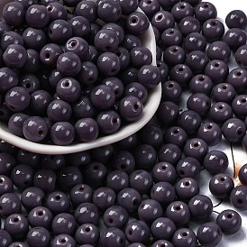 Стеклянный бисер непрозрачных цветов, круглые