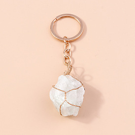 Брелки с подвесками из необработанных натуральных драгоценных камней, Брелки с энергетическими камнями «Наггетс Рейки»