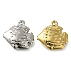 Ion Plating(IP) 304 Stainless Steel Pendants, Fish Charm