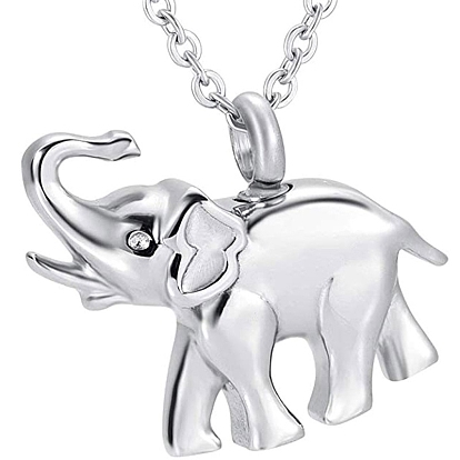 Ожерелья из нержавеющей стали в виде слона с подвеской в виде урны для пепла, мини-гроб с погребальной шкатулкой подвеска кабельная цепь ожерелья