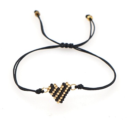 Niche Versatile Bracelet Handmade Beaded Valentine's Day Glass Beads Heart Bracelet For Women