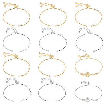 10 шт 2 цвета покрытия стойки изготовление браслетов-цепочек из латуни, долговечный, изготовление браслетов-слайдеров, без кадмия и без свинца