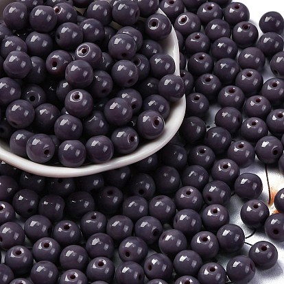 Стеклянный бисер непрозрачных цветов, круглые