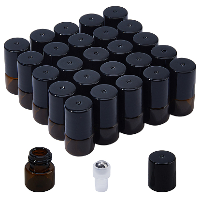 60шт. стеклянные флаконы с роликовым аппликатором, со стальным шариком и пластиковой крышкой