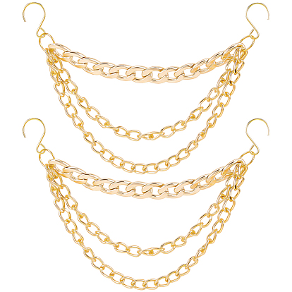 2шт. алюминиевые цепи для ремней безопасности, с крюком из нержавеющей стали