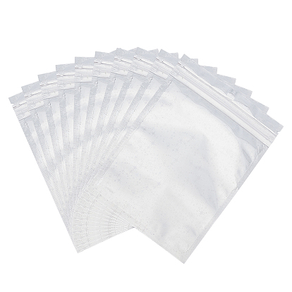 Glitter Holographic Plastic Resealable Bags, Zip Top Bags, Star Pattern
