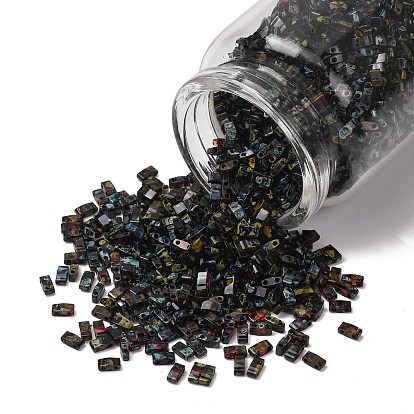 Perles miyuki demi tila, perles de rocaille japonais, 2 trou, couleurs transparentes picasso