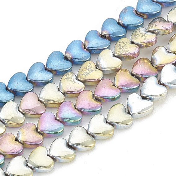 Electroplate Non-magnetic Synthetic Hematite Beads Strands, Heart