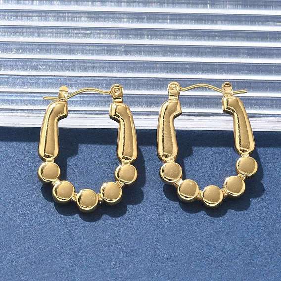 304 серьги из нержавеющей стали для женщин, ионное покрытие (ip), овальные