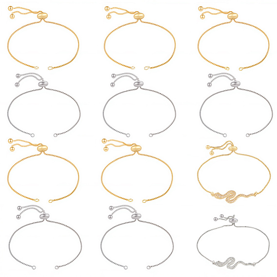 10 шт 2 цвета покрытия стойки изготовление браслетов-цепочек из латуни, долговечный, изготовление браслетов-слайдеров, без кадмия и без свинца