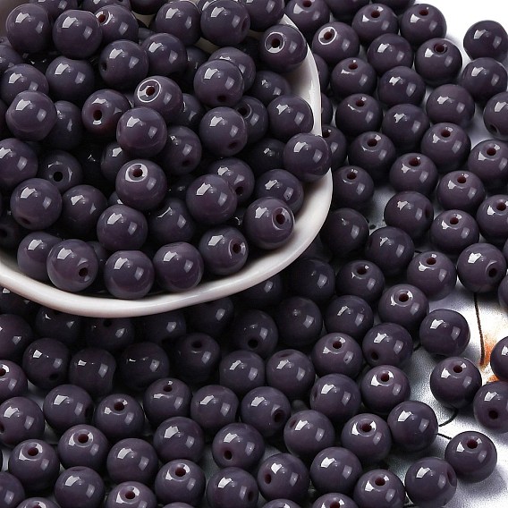 Стеклянный бисер непрозрачных цветов, круглые