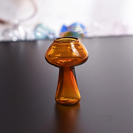 Mini Glass Mushroom Shape Vase, Micro Landscape Home Dollhouse Accessories, Pretending Prop Decorations