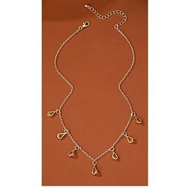 Подвеска-каплевидная цепочка из сплава с топазом и стразами