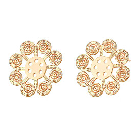 Hallazgos de aretes de bronce, con bucle vertical, sin cadmio y níque y plomo, flor