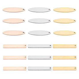 Кулоны из нержавеющей стали unicraftale, штамповка пустой метки, лазерная резка, прямоугольник и конский глаз