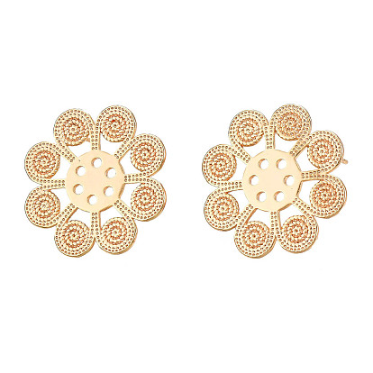 Hallazgos de aretes de bronce, con bucle vertical, sin cadmio y níque y plomo, flor