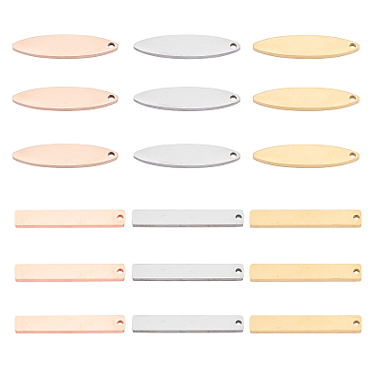 Кулоны из нержавеющей стали unicraftale, штамповка пустой метки, лазерная резка, прямоугольник и конский глаз