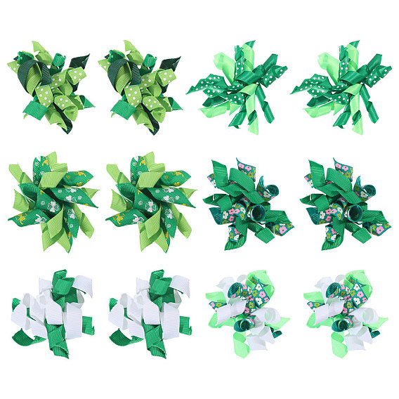 12Pcs 6 Styles Saint Patrick's Day Polyester Ornaments, Party Decorations
