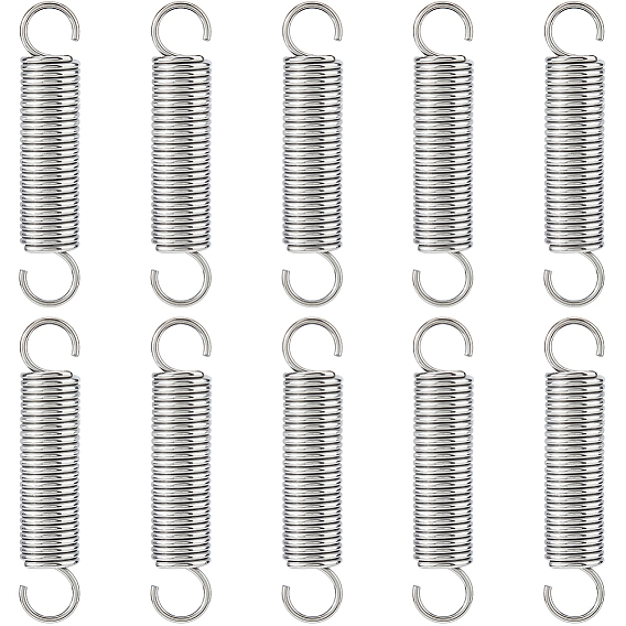 10шт. крюк пружинный натяжной из нержавеющей стали