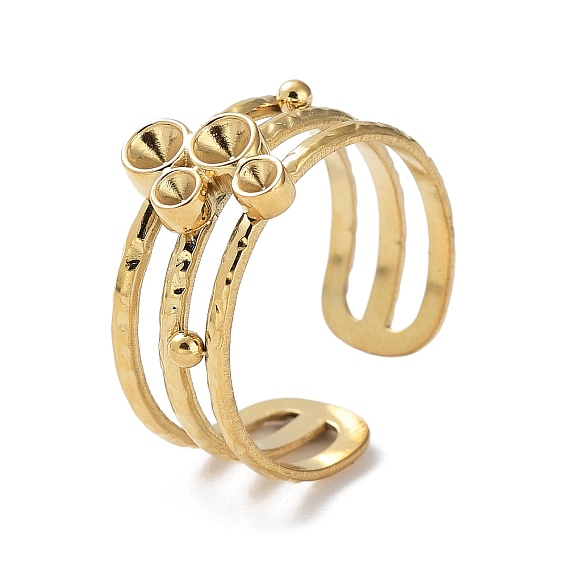 304 компоненты открытого кольца манжеты из нержавеющей стали, настройки кольца для горного хрусталя, плоско-круглые