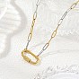 3.5MM Duo Tone Brass Paperclip Chain Necklaces with 304 Stainless Steel Screw Clasps