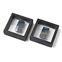 Natural Azurite Cabochons, Flat Back, with Floating Thin Film Display Case, Rectangle
