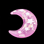 Resin Cabochons, with Shell Chip, Moon with Star