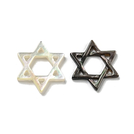 Natural Black Lip Shell/White Shell Star of David Multi-Strand Links