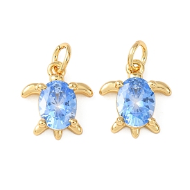 Латунные микро проложить кубического циркония подвески, прелести морской черепахи, без кадмия и без свинца, стойки покрытие, долговечный, с целью перехода в кольце